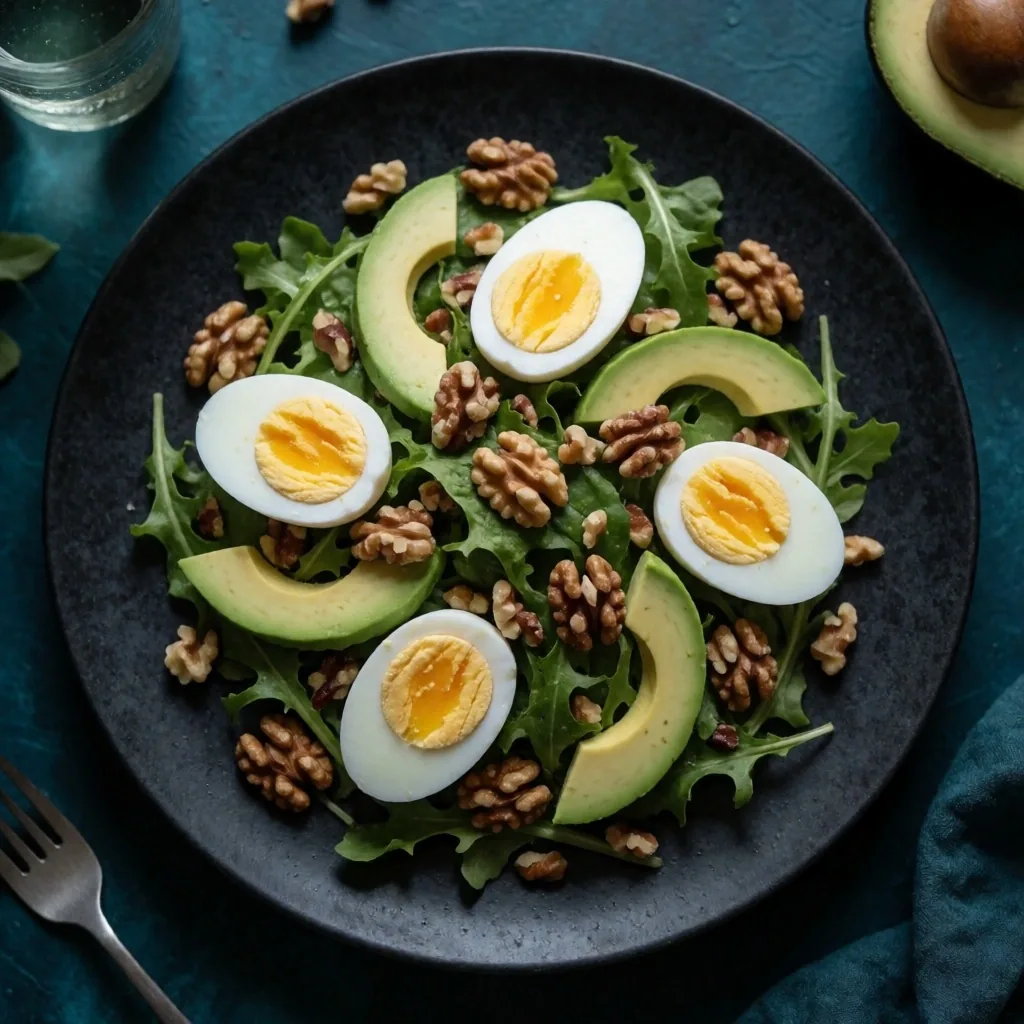 Daily nutrient-rich meal on dark ceramic plate